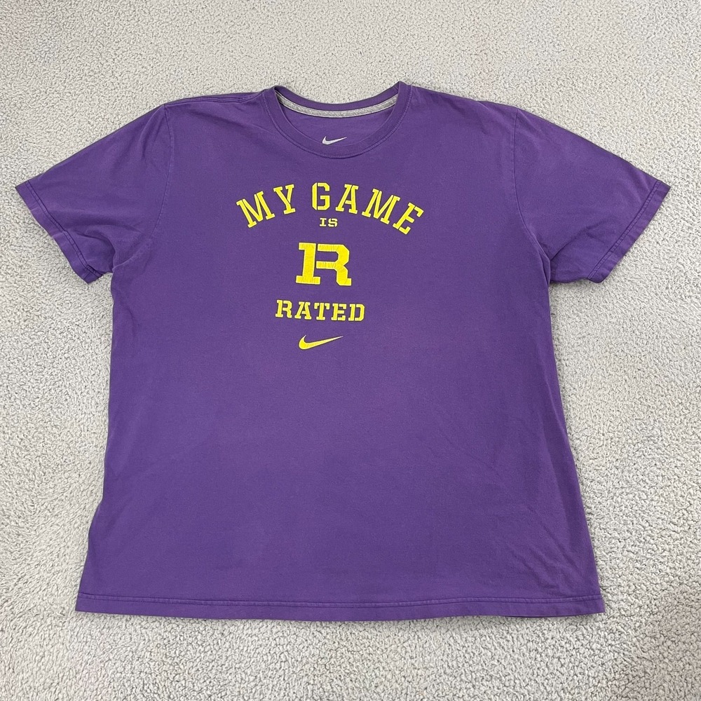 My Game Is R Rated Shirt Men XXL Purple Center Swoosh Sportswear Regular Fit Tee